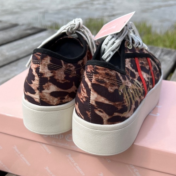 NIB Juicy Couture Bouncy Women's Leopard Canvas Platform Sneakers Size 9 - Picture 5 of 6